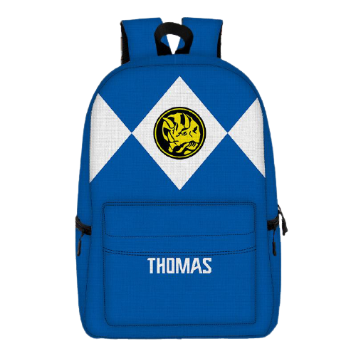 Gearhumans 3D Blue Ranger Custom Name Backpack