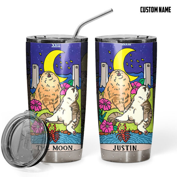 Gearhuman 3D Sad Cat Meme The Moon Tarot Custom Name Tumbler