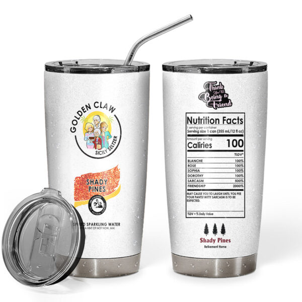 Gearhuman 3D Golden Girls Shady PinesClaw Custom Design Vacuum Insulated Glitter Tumbler