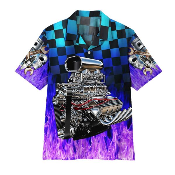 Gearhuman 3D Purple Fire Hot Rod Hawaii Shirt