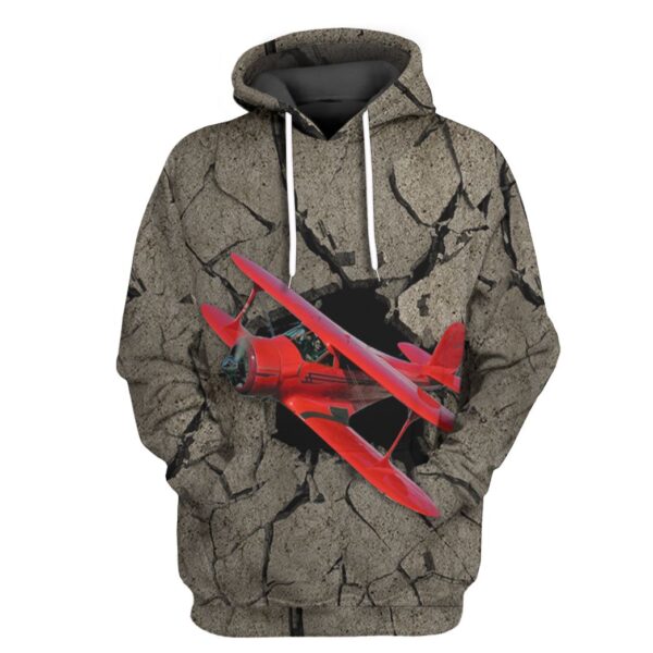 Gearhuman 3D Red Aircraft Flying Through Tshirt Hoodie Apparel