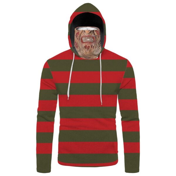 Gearhumans 3D Freddy Krueger Horror Halloween Custom Bandana Mask Hoodie