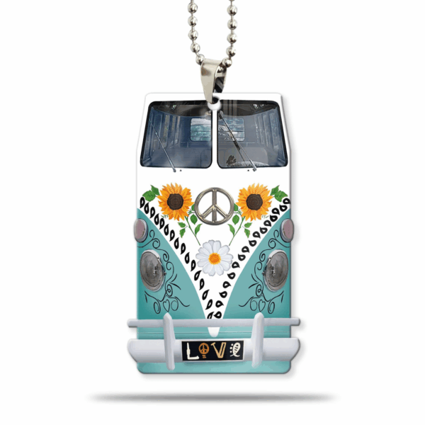 Gearhumans 3D Sunflower Hippie Van Custom Car Hanging GW1806217 Car Hanging Car Hanging/1 Pack