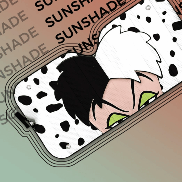 Gearhumans 3D Cruella De Vil Custom Car Auto Sunshade GS2804211 Auto Sunshade
