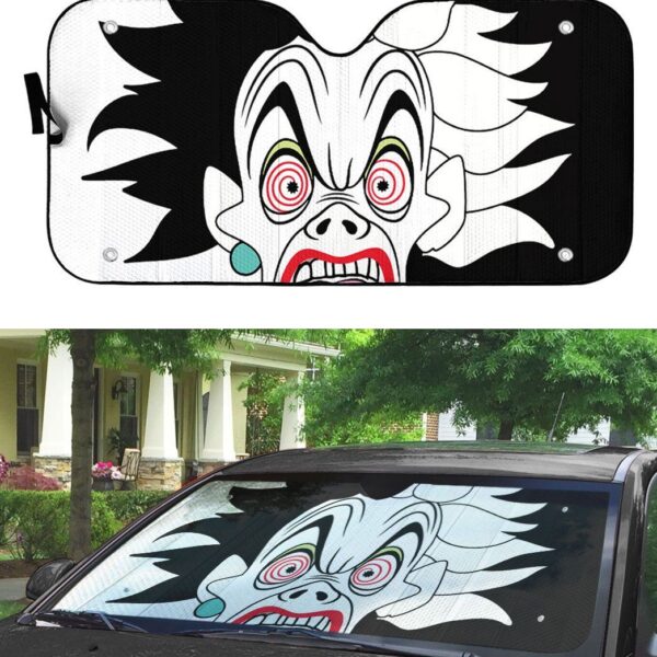Gearhumans 3D Cruella De Vil Custom Car Auto Sunshade GS29042115 Auto Sunshade