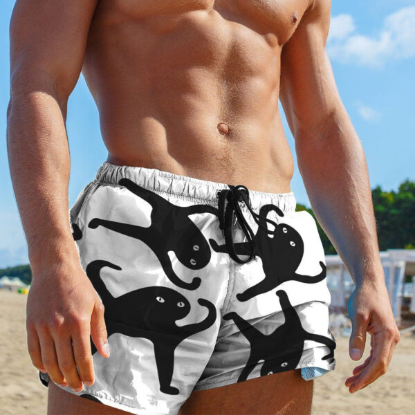 Gearhumans 3D Black Catto Meme Custom Shorts GO06052130 Men Shorts