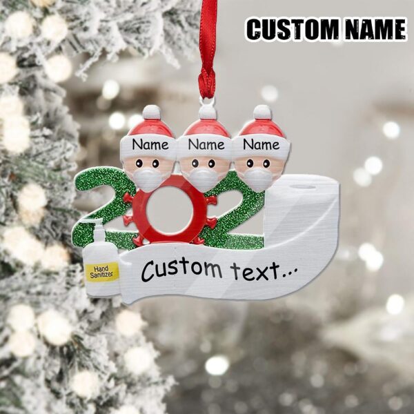 Gearhuman 3D Family Of 3 Mask Sanitizer Toilet Paper 2020 Christmas Ornament Custom Name GV22108 Ornament