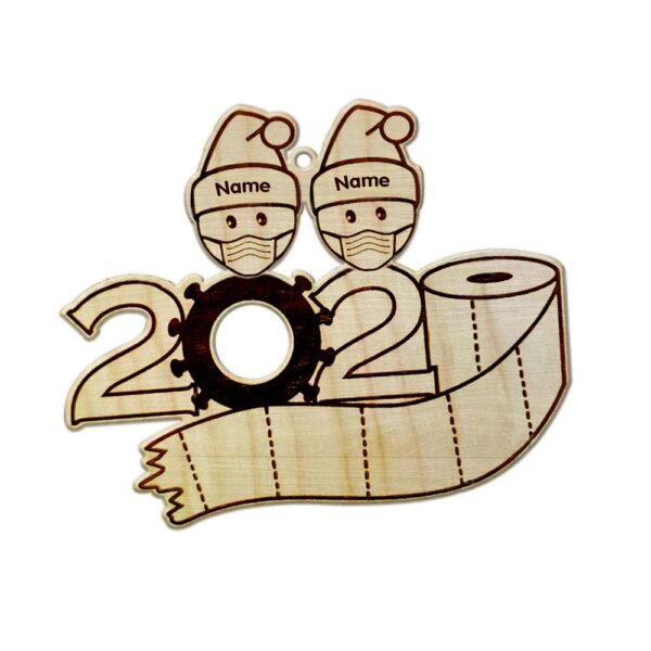 Gearhuman 3D Family Of 2 Mask Toilet Paper 2020 Christmas Ornament Custom Name GV221015 Ornament