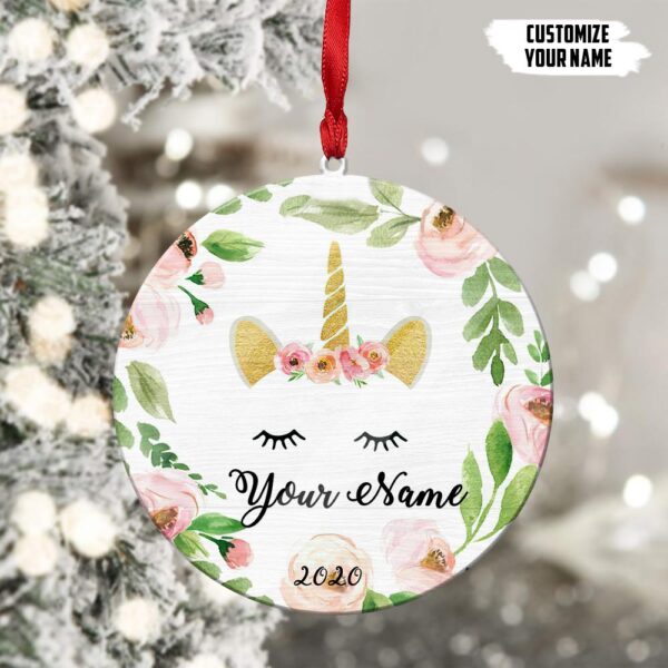 Gearhuman 3D Unicorn 2020 Custom Name Christmas Ornamet GVC29103 Ornament