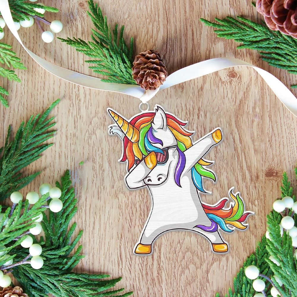 Gearhuman 3D Dabbing Unicorn Christmas Ornament GVC29108 Ornament Acrylic 1Pc