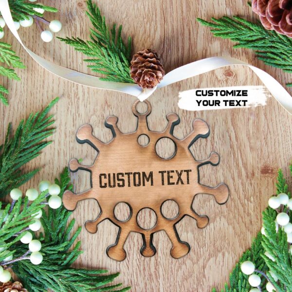 Gearhuman 3D Virus Custom Text Christmas Ornament GV23102 Ornament Acrylic 1Pc