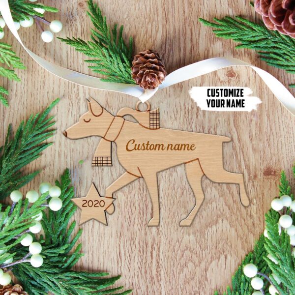 Gearhuman 3D Doberman Pinscher 2020 Custom Name Christmas Ornament GV30107 Ornament Acrylic 1Pc