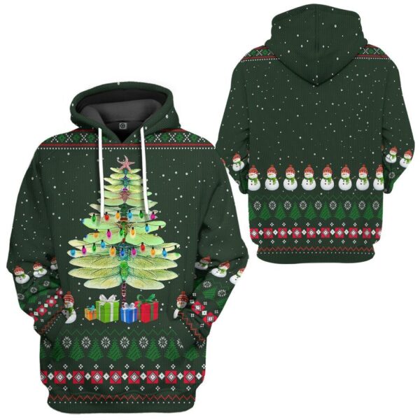 Gearhuman 3D Dragonfly Ugly Christmas Tree Custom Hoodie Apparel GN0911203 3D Apparel