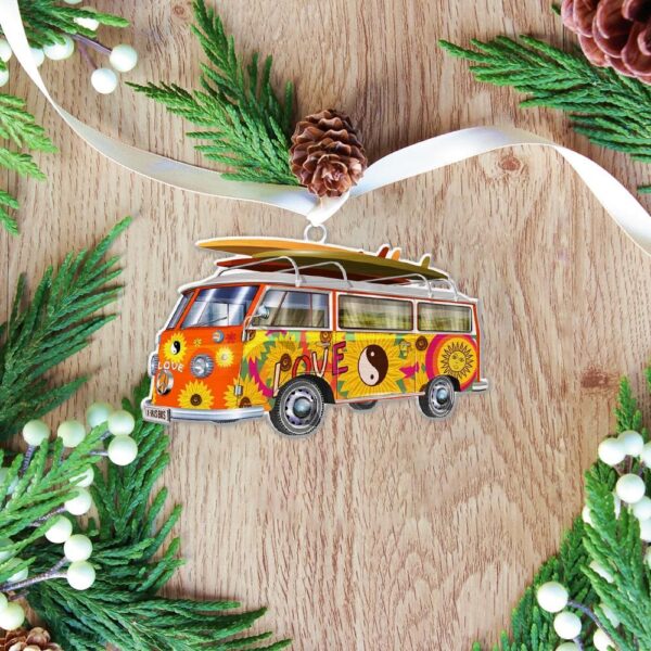 Gearhuman 3D Traveling Hippie Van Christmas Ornament GV26107 Ornament Acrylic 1Pc
