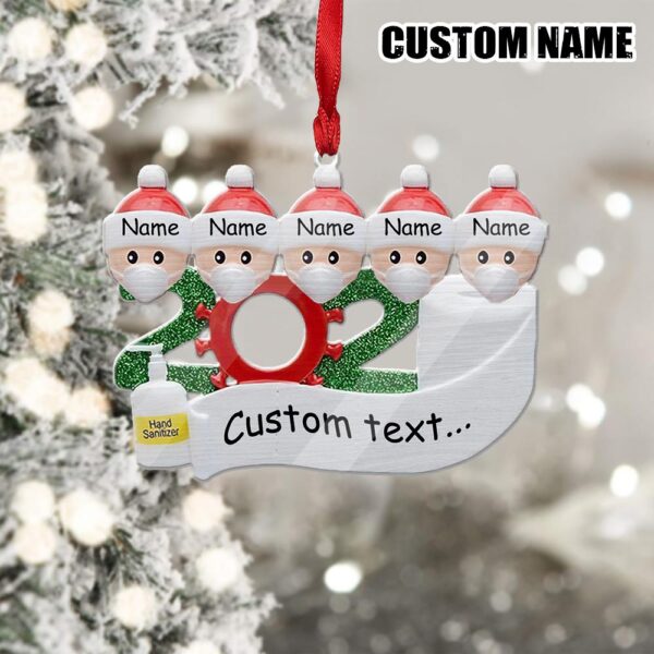 Gearhuman 3D Family Of 5 Mask Sanitizer Toilet Paper 2020 Christmas Ornament Custom Name GV221010 Ornament