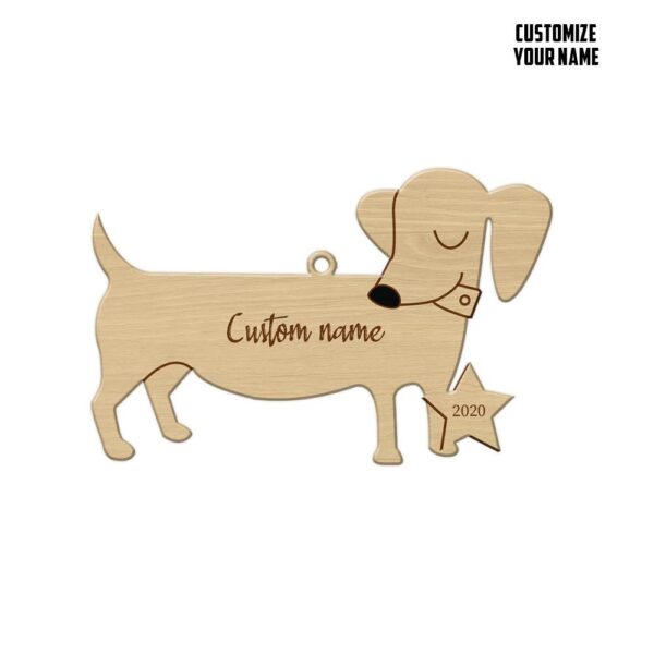 Gearhuman 3D Dachshund 2020 Custom Name Christmas Ornament GV291030 Ornament