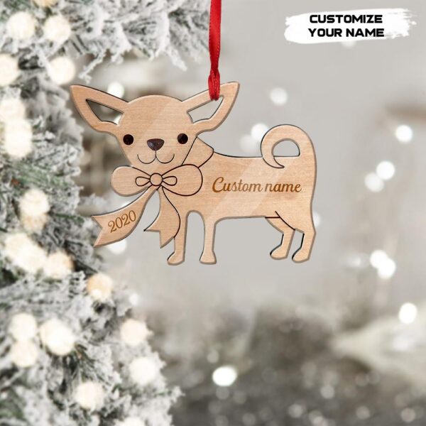 Gearhuman 3D Chihuahua 2020 Custom Name Christmas Ornament GV291023 Ornament