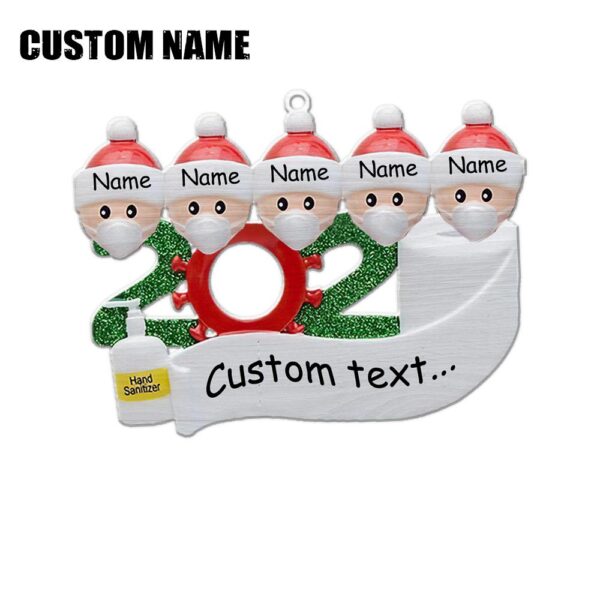 Gearhuman 3D Family Of 5 Mask Sanitizer Toilet Paper 2020 Christmas Ornament Custom Name GV221010 Ornament