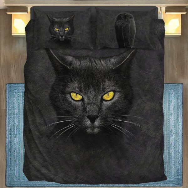Gearhuman 3D Black Cat Custom Bedding Set GB181112 Bedding Set Twin 3PCS