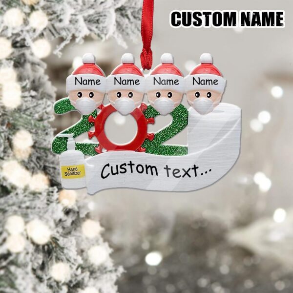 Gearhuman 3D Family Of 4 Mask Sanitizer Toilet Paper 2020 Christmas Custom Name Ornament GV22109 Ornament