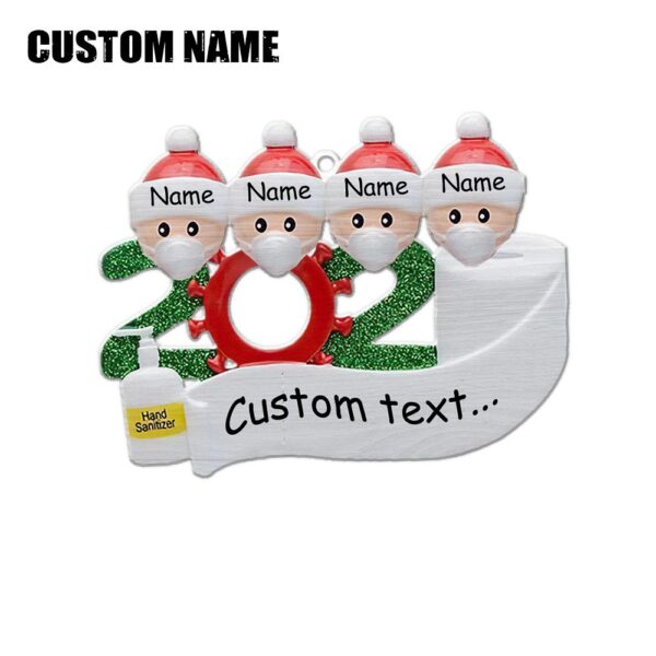 Gearhuman 3D Family Of 4 Mask Sanitizer Toilet Paper 2020 Christmas Custom Name Ornament GV22109 Ornament