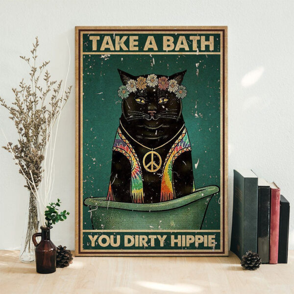 Gearhumans Gearhuman 3D Take A Bath Black Cat Canvas GB160315 Canvas