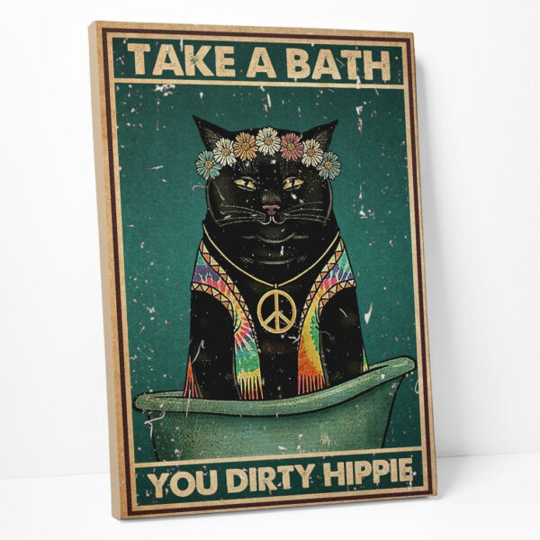 Gearhumans Gearhuman 3D Take A Bath Black Cat Canvas GB160315 Canvas