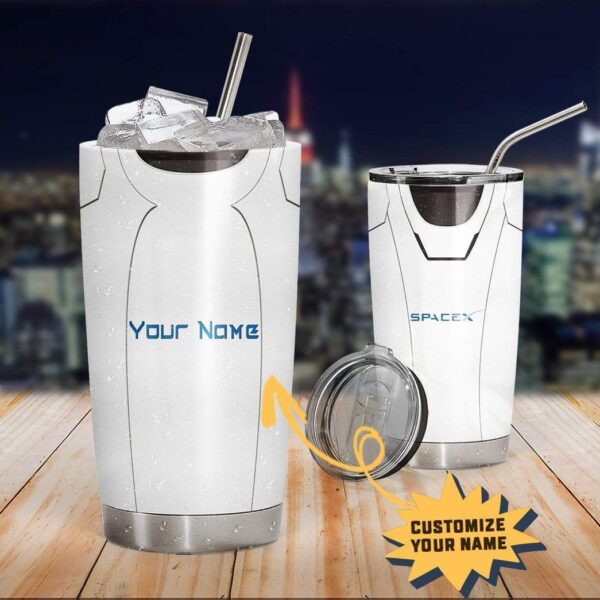 Gearhumans Gearhuman 3D SpaceX Spacesuit Custom Name Design Vacuum Insulated Tumbler GW12062 Tumbler