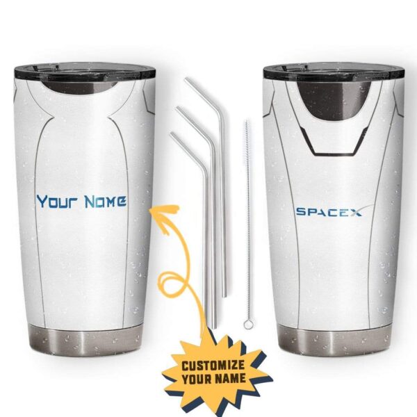 Gearhumans Gearhuman 3D SpaceX Spacesuit Custom Name Design Vacuum Insulated Tumbler GW12062 Tumbler