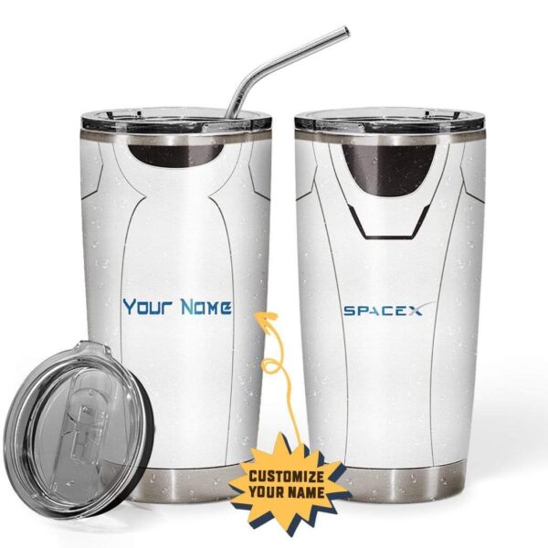 Gearhumans Gearhuman 3D SpaceX Spacesuit Custom Name Design Vacuum Insulated Tumbler GW12062 Tumbler