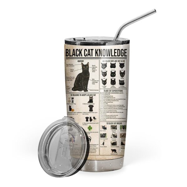 Gearhuman 3D Black Cat Knowledge Giveashitometer Custom Tumbler GB010210 Tumbler Short 20oz