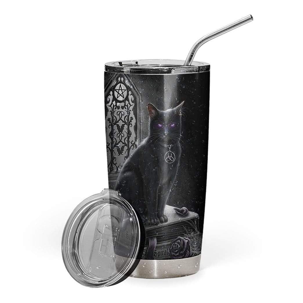 Gearhumans Gearhuman 3D Black Cat Custom Design Vacuum Insulated Tumbler GL030817 Tumbler 20oz