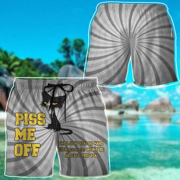 Gearhumans 3D Black Cat Custom Beach Shorts Swim Trunks GL10073 Men Shorts