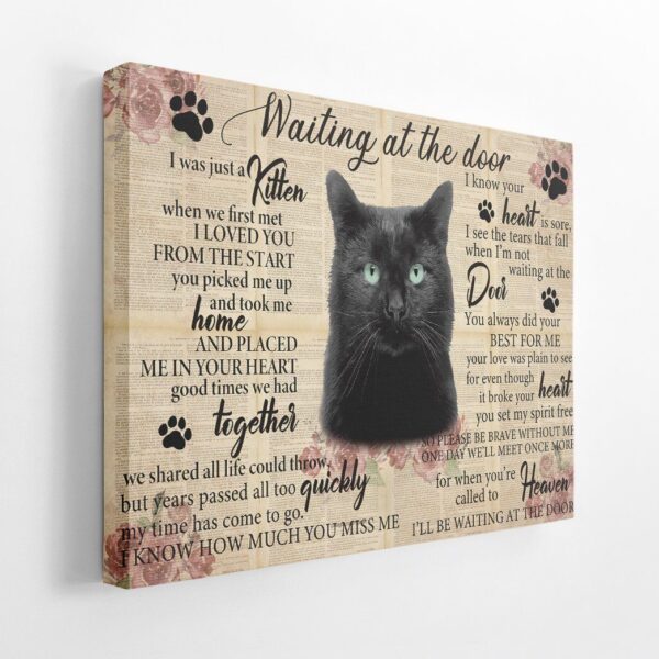 Gearhuman 3D Waiting At The Door Black Cat Custom Canvas GB250118 Canvas