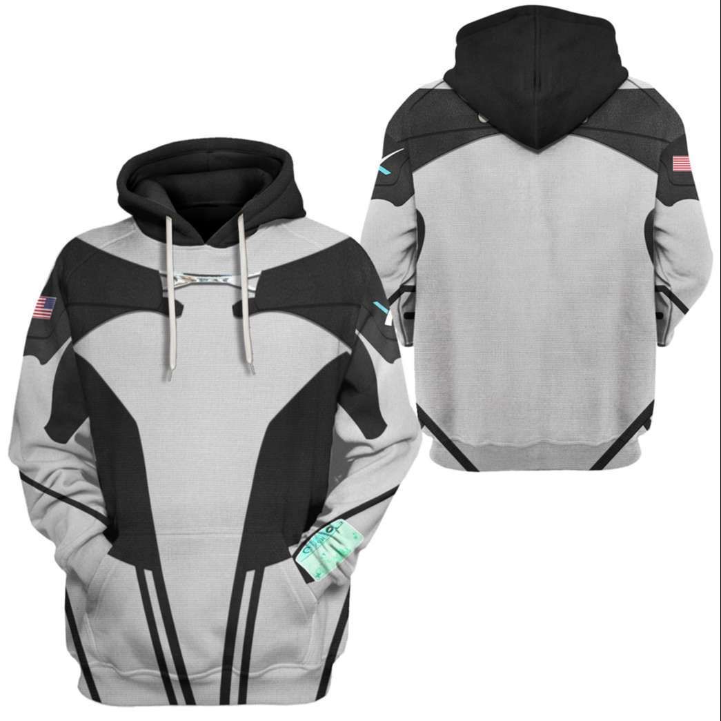 Gearhuman 3D SpaceX Spacesuit Custom Hoodie Apparel GW07061 3D Custom Fleece Hoodies