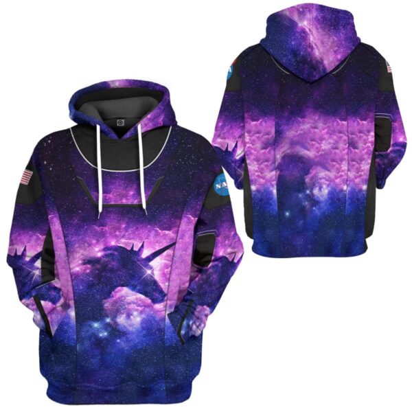 Gearhuman 3D Unicorn SpaceX Spacesuit Custom Hoodie Apparel GL10062 3D Custom Fleece Hoodies