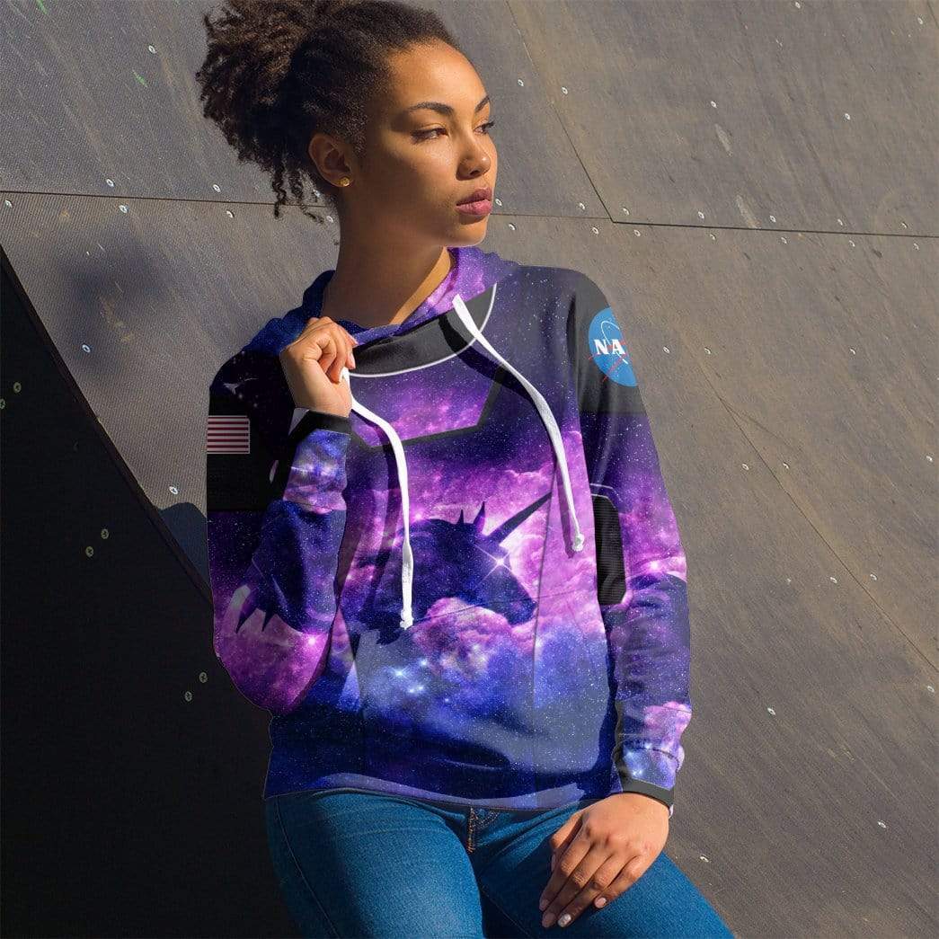 Gearhuman 3D Unicorn SpaceX Spacesuit Custom Hoodie Apparel GL10062 3D Custom Fleece Hoodies