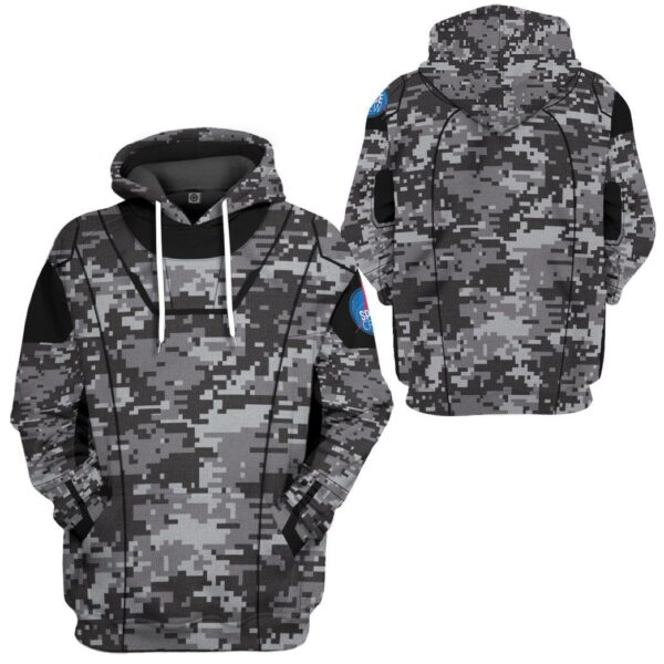 Gearhuman 3D Camo Space Crew Spacesuit Custom Hoodie Apparel GN25084 3D Custom Fleece Hoodies