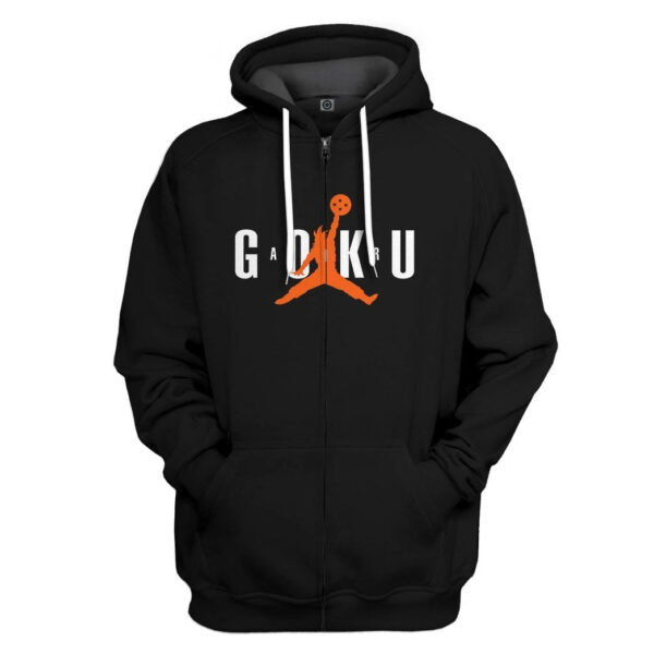 Gearhuman 3D Air Goku Custom Hoodie Apparel GN26089 3D Custom Fleece Hoodies Zip Hoodie S