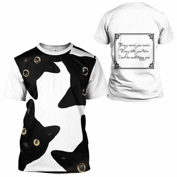 Gearhuman 3D Funny Stealthy Black Cat Custom Shirt GR21129 3D Apparel