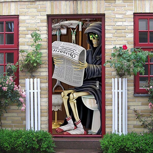 Gearhuman 3D WC Skeleton Halloween Custom Door Stickers GV23099 Door Stickers Door Stickers S