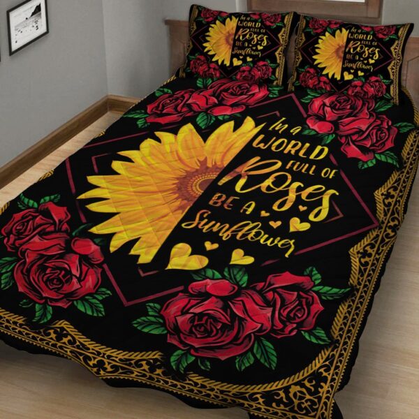 Gearhuman 3D Be A Sunflower Custom Quilt Set GW080912 Quilt Set