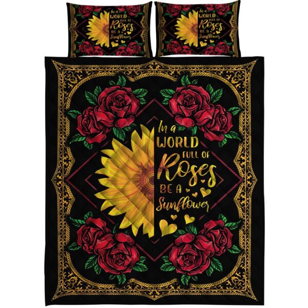 Gearhuman 3D Be A Sunflower Custom Quilt Set GW080912 Quilt Set