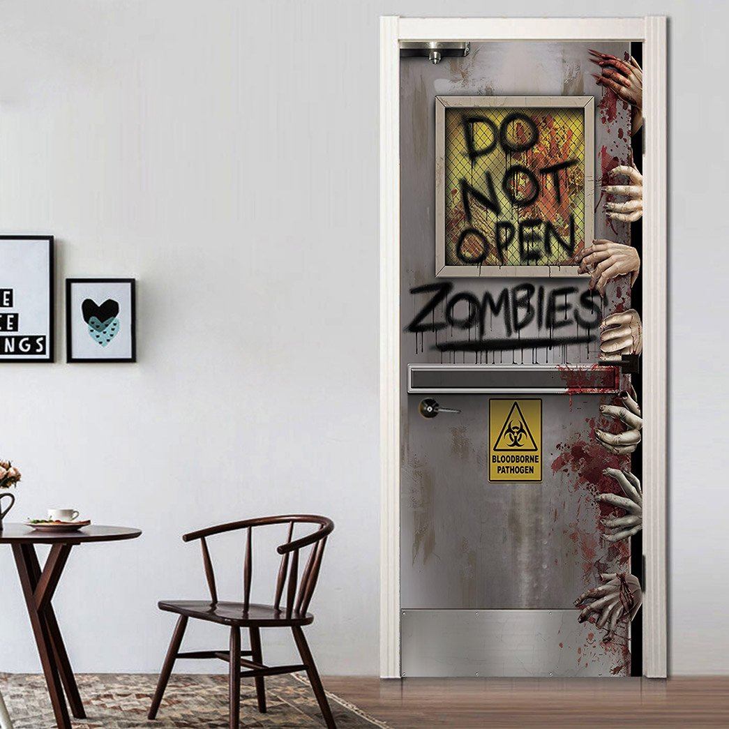 Gearhuman 3D Do Not Open Zombies Halloween Custom Door Stickers GV23097 Door Stickers