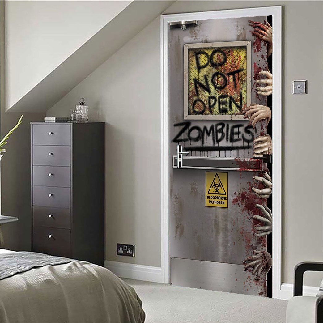 Gearhuman 3D Do Not Open Zombies Halloween Custom Door Stickers GV23097 Door Stickers