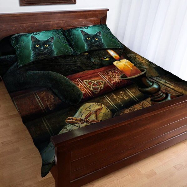 Gearhuman 3D Black Cat Witching Hour Custom Quilt Set GW14094 Quilt Set