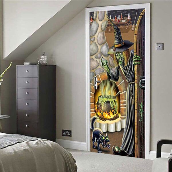 Gearhuman 3D Witch Halloween Custom Door Stickers GV23098 Door Stickers