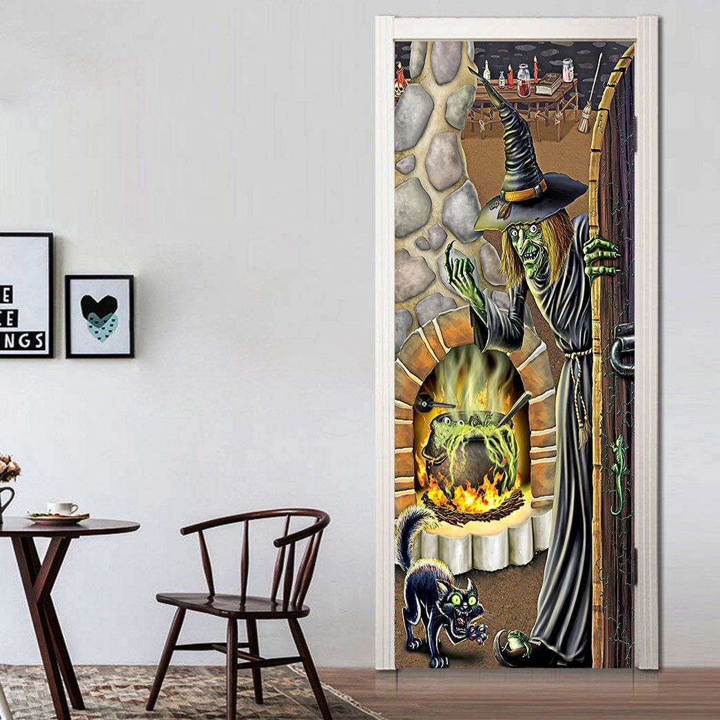 Gearhuman 3D Witch Halloween Custom Door Stickers GV23098 Door Stickers