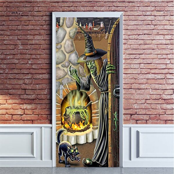 Gearhuman 3D Witch Halloween Custom Door Stickers GV23098 Door Stickers