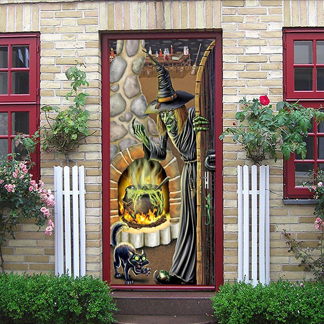 Gearhuman 3D Witch Halloween Custom Door Stickers GV23098 Door Stickers Door Stickers S